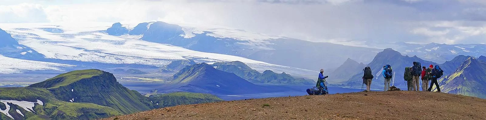 Hikers on a Hut Trek in Iceland