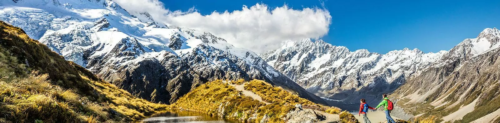 Snow-capped New Zealand Mountains, South Island