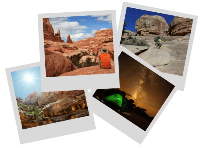 Polaroid photos of Canyonlands