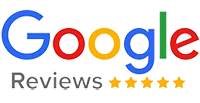 Google logo with 5 star review