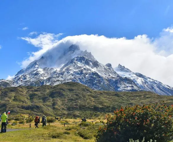 Cloud-covered mountain in Patagonia